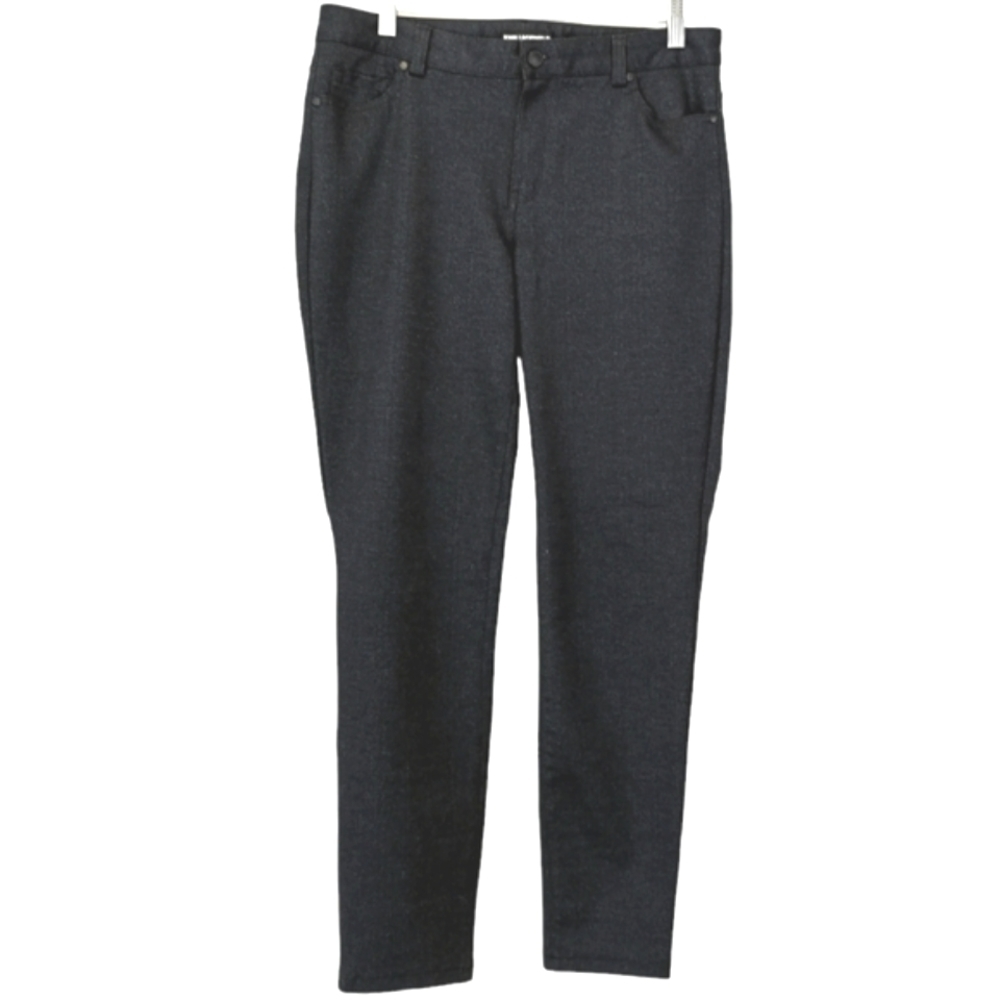 Karl Lagerfeld Womens Casual Pant Skinny Leg Charcoal Subtle Herringbone Size 10